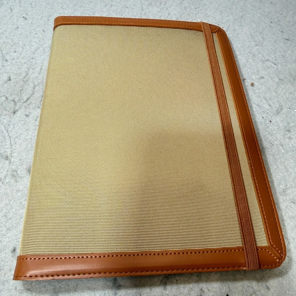 Unbranded Tablet Portfolio Unisex Medium Tan Good Canvas Faux Leather Folio